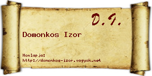 Domonkos Izor névjegykártya